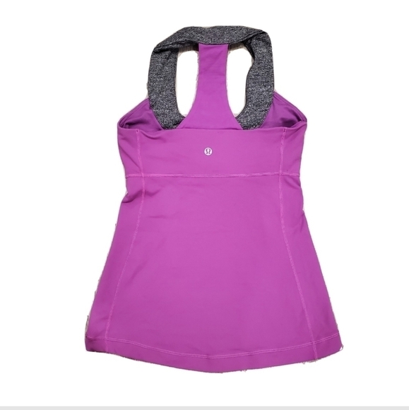 Lululemon Scoop Neck Top Rasberry Pink and Gray - Picture 4 of 8